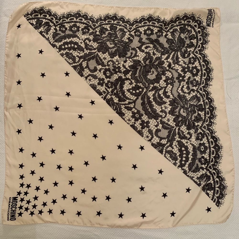 Moschino Cheap & Chic Ivory Silk Scarf